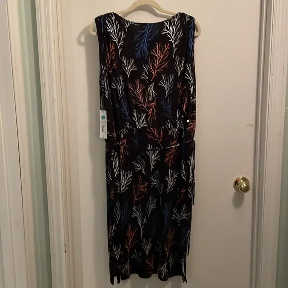 NWT Liz Claiborne Coral Print Dress. Size XL - Picture 2 of 5